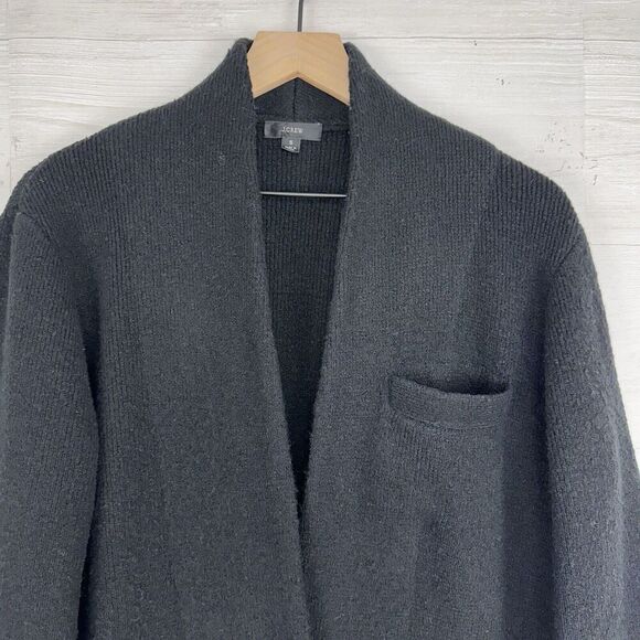 J.Crew Cocoon Sweater Blazer Jacket Women S Black Single Breasted Wool Alpaca - Picture 3 of 16